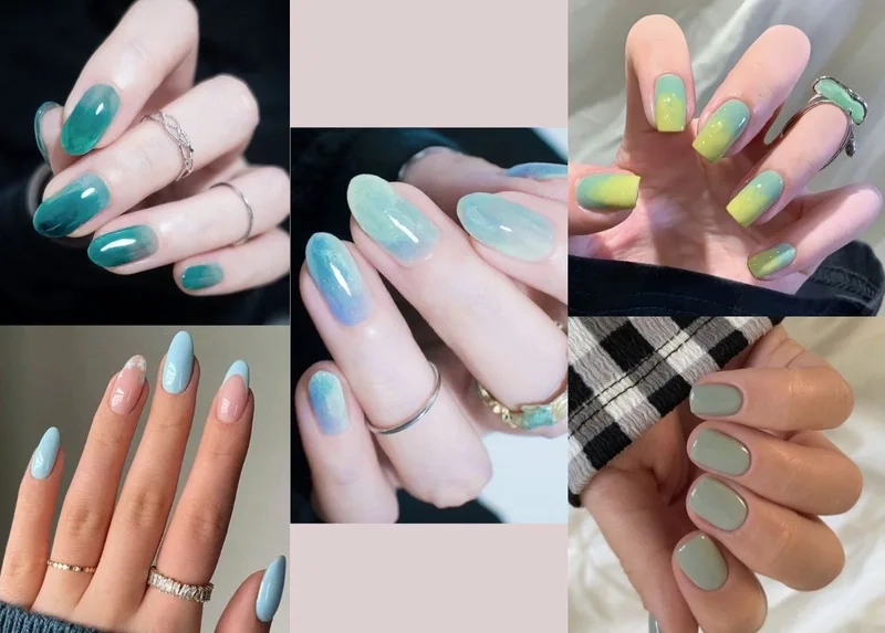 Nail màu xanh ngọc bích sang trọng phù hợp với mọi dịp