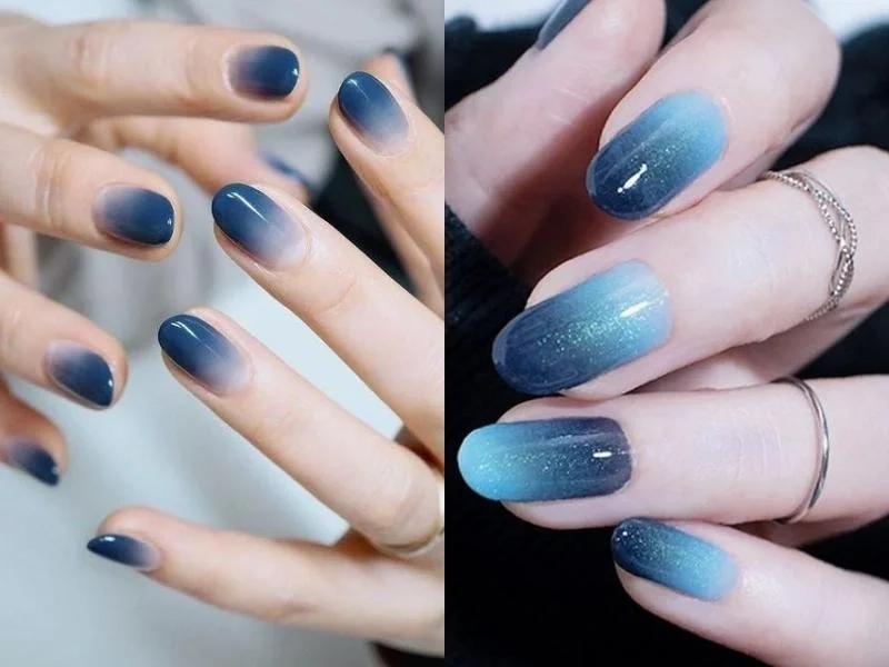 Nail màu xanh dương nhạt dịu dàng phù hợp với nàng yêu thích sự nhẹ nhàng