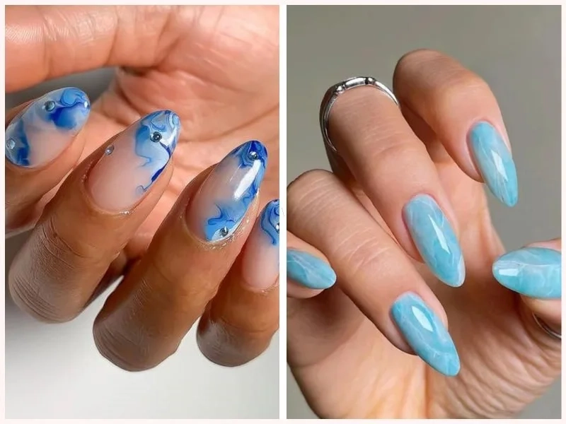 Mẫu nail ombre xanh dương phá cách phù hợp với mọi phong cách