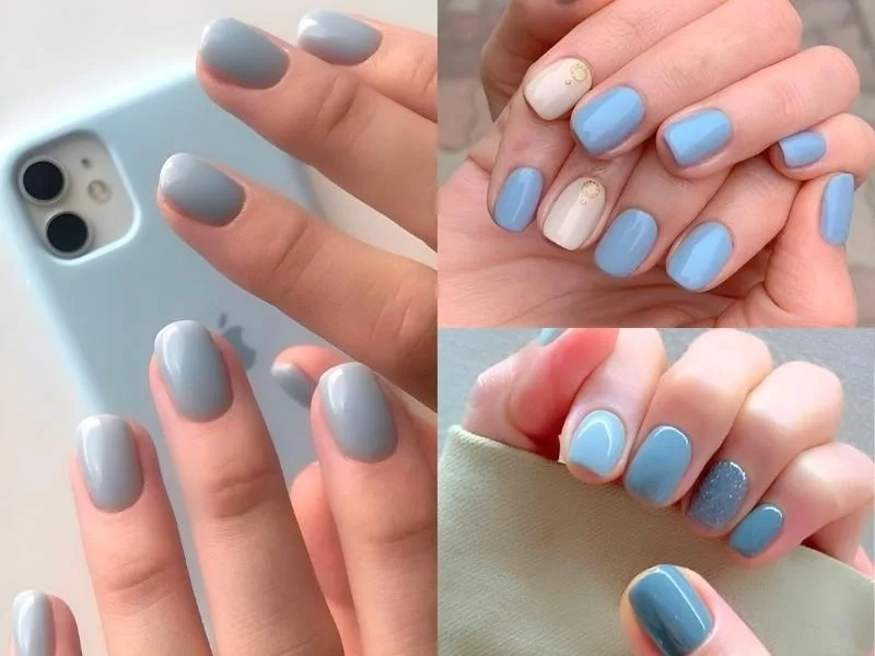 Mẫu nail màu xanh dương đẹp hoàn hảo dành cho nàng yêu thích sự tinh tế