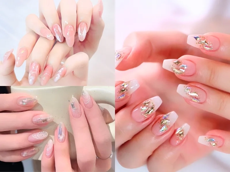 Nail cô dâu nhẹ nhàng mang lại vẻ đẹp dịu dàng và tinh tế