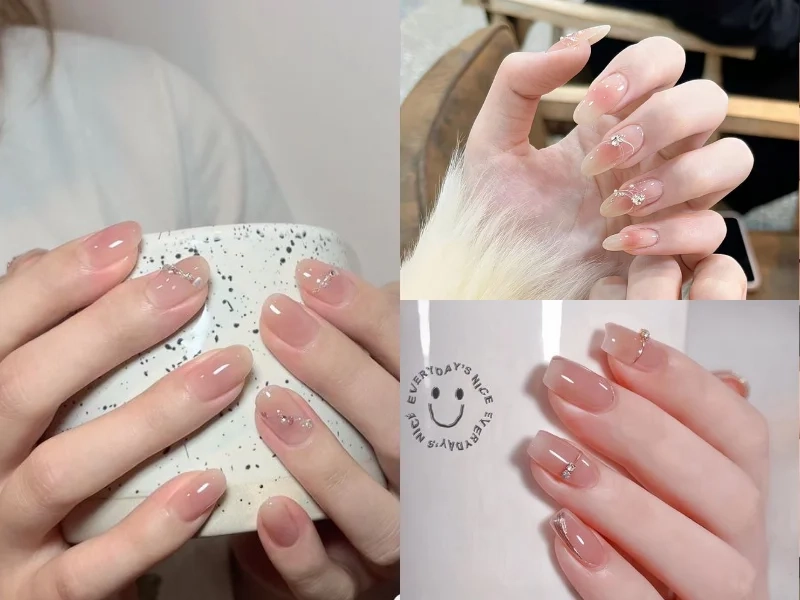Mẫu nail đẹp nhẹ nhàng cho cô dâu đơn giản nhưng vẫn sang trọng