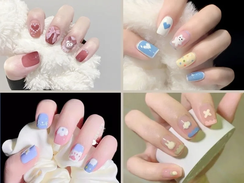 Nail ngắn nhẹ nhàng giúp nàng luôn tự tin với đôi tay đẹp hoàn hảo