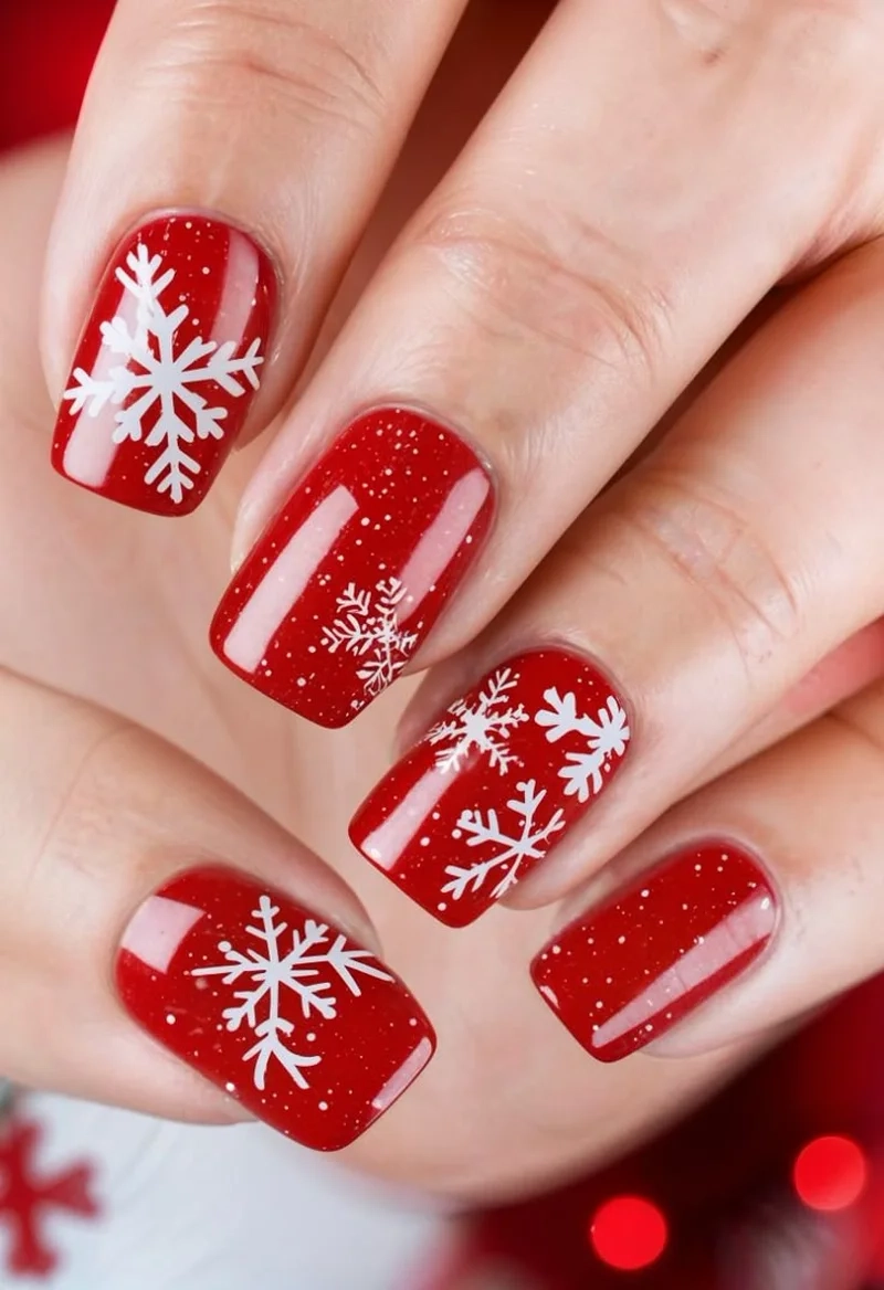 Nail bông tuyết giúp nàng có bộ móng lung linh ngày lễ