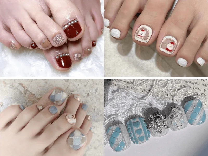 Mẫu nail noel đơn giản chân nhưng vẫn đầy tinh tế