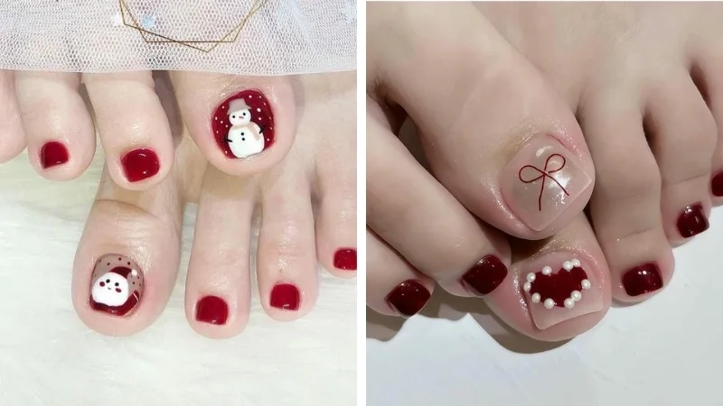 Mẫu nail noel chân phù hợp với mọi phong cách thời trang