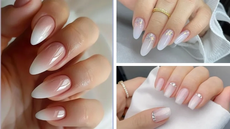 Sơn móng ombre trắng đơn giản nhưng vẫn nổi bật trong mọi ánh nhìn
