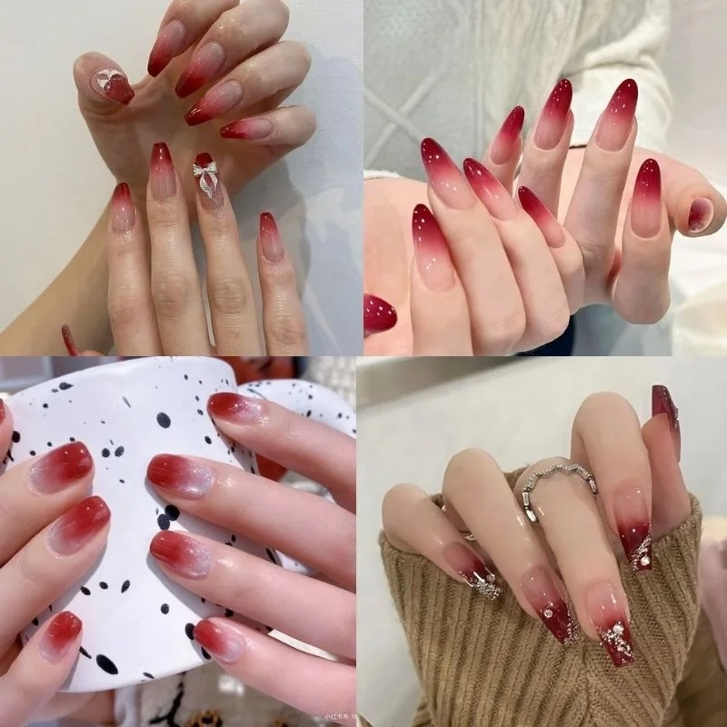 Móng tay ombre đỏ quyến rũ giúp nàng thu hút mọi ánh nhìn