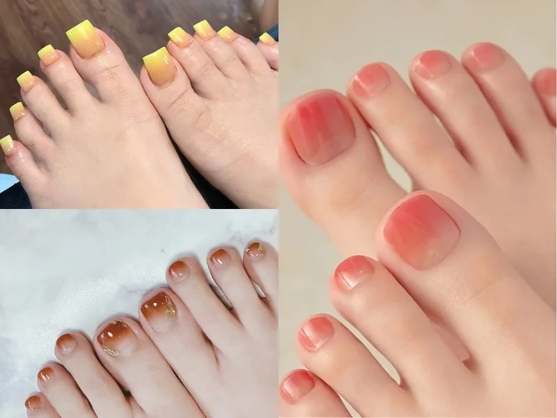 Mẫu móng chân ombre đẹp giúp nàng luôn nổi bật với đôi chân cuốn hút