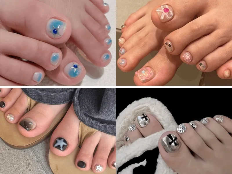 Mẫu nail chân tết sang trọng giúp đôi chân thêm phần quyến rũ