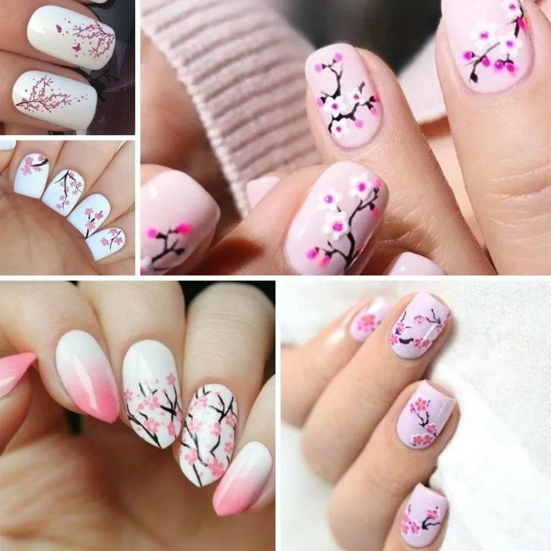 Nail hoa đào tết mang lại vẻ đẹp thanh lịch và may mắn