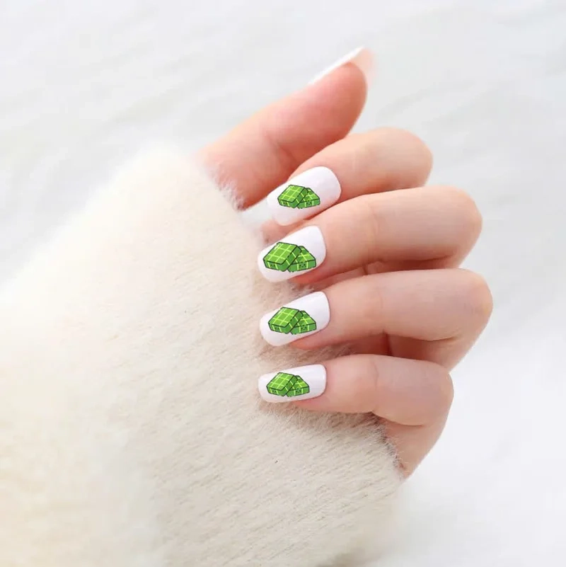 Nail tết bánh chưng phá cách dành cho nàng yêu thích sự sáng tạo