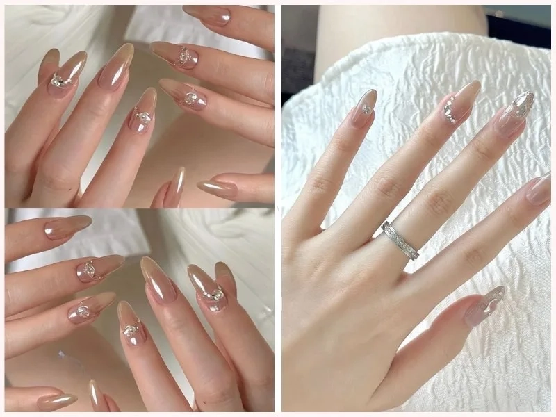 Nail thạch nude đơn giản nhưng vẫn giữ được nét sang trọng