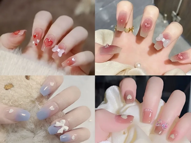 Mẫu móng tay màu thạch trong suốt tạo hiệu ứng tự nhiên