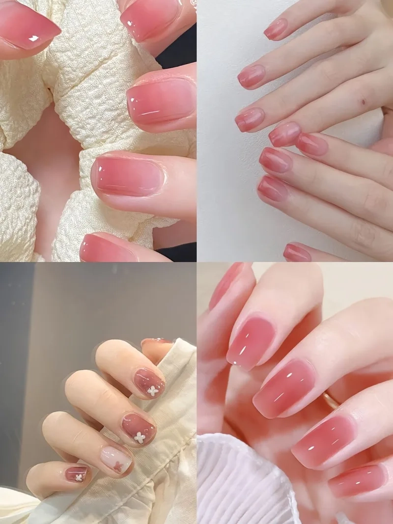 Mẫu móng tay hồng thạch mang lại vẻ đẹp tinh tế và cuốn hút