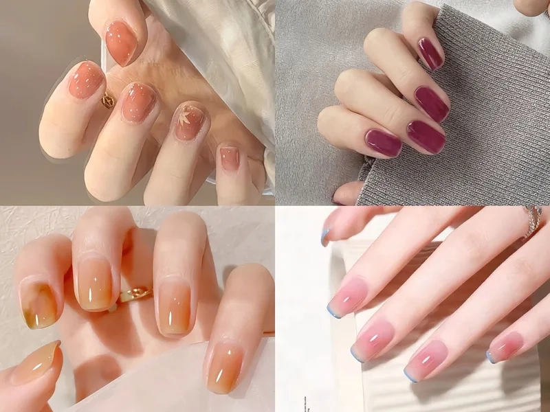 Nail thạch móng ngắn nhẹ nhàng phù hợp với mọi phong cách