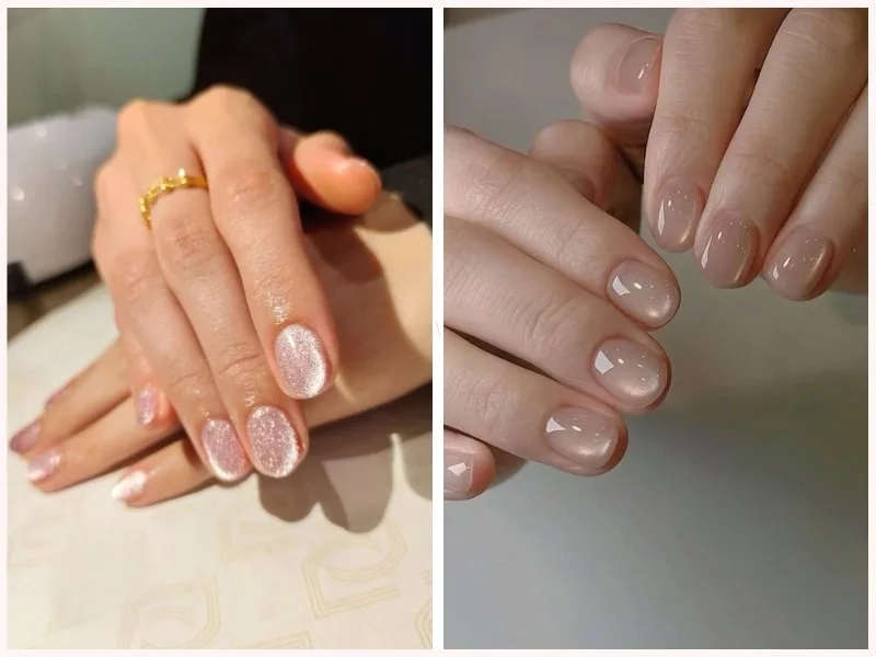 Nail thạch mắt mèo huyền bí với hiệu ứng ánh sáng độc đáo