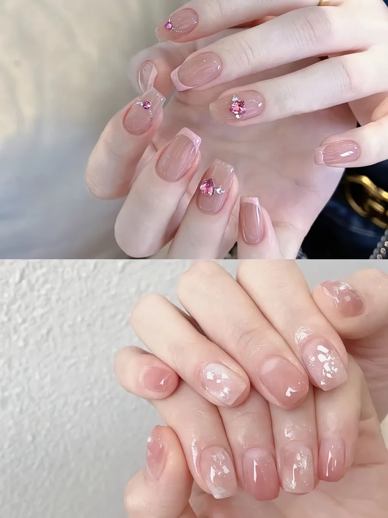Nail ombre thạch phá cách với hiệu ứng chuyển màu tinh tế
