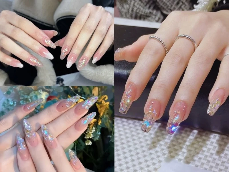 Mẫu móng tay ẩn xà cừ nhẹ nhàng nhưng đầy cá tính
