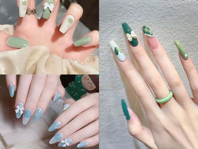 Nail xinh nơ giúp bàn tay trở nên đáng yêu hơn