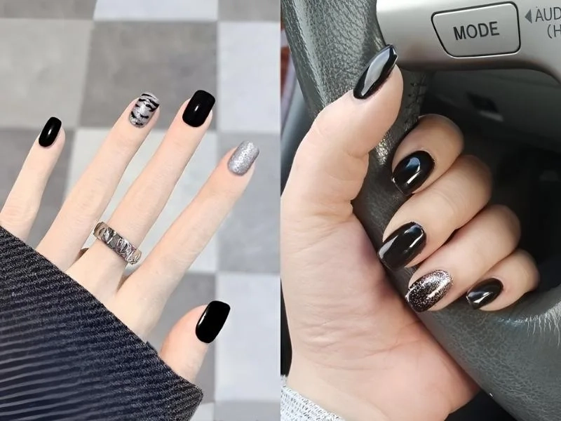 Nail xinh màu đen là lựa chọn hoàn hảo cho phong cách cá tính