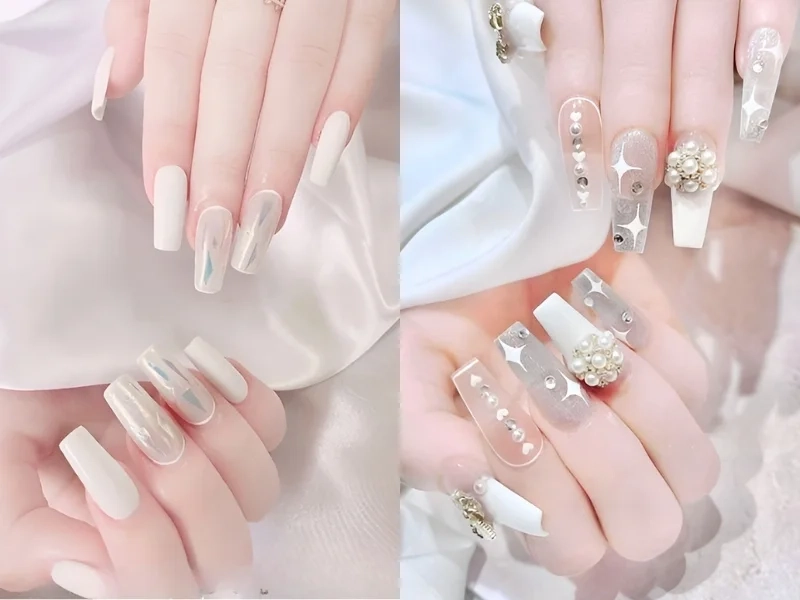 Móng xinh cô dâu mang đến vẻ đẹp tinh khôi