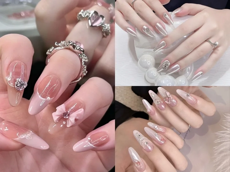 Mẫu nail dâu xinh giúp nàng thêm phần nữ tính