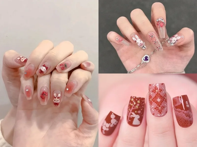 Mẫu nail nhẹ nhàng đón tết phù hợp với mọi lứa tuổi