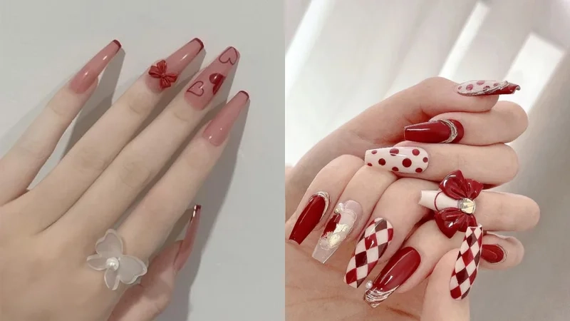 Nail hình nơ mang lại phong cách dịu dàng và nữ tính