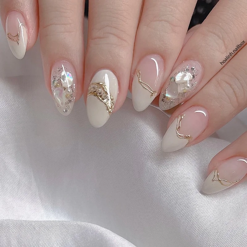 Nail xinh móng tròn mang lại phong cách dịu dàng