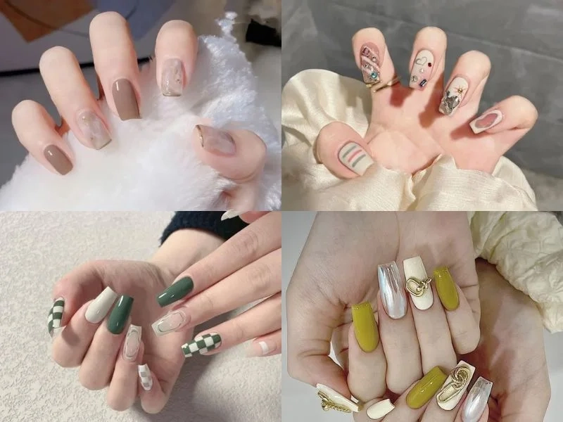 Nail xinh móng vuông cho nàng yêu thích sự hiện đại