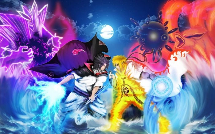 Ảnh Naruto và Sasuke ngầu khoảnh khắc bùng nổ sức mạnh giữa hai chiến binh