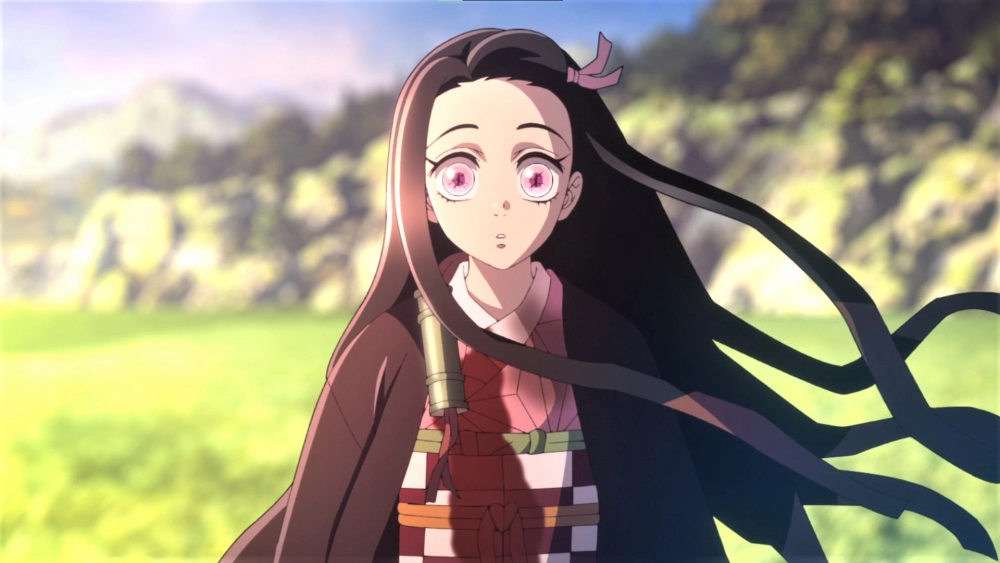 Hình nền Nezuko cute không gian ngọt ngào trên màn hình