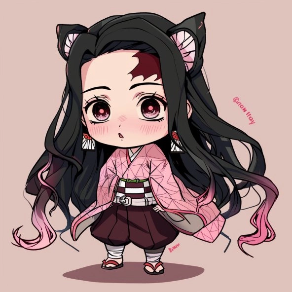 Nezuko chibi phiên bản đáng yêu của cô gái quỷ nhỏ nhắn