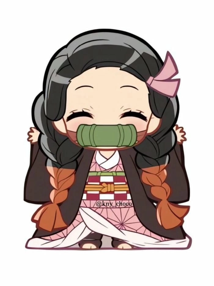 Thả tim ngay với nezuko chibi cute siêu dễ thương
