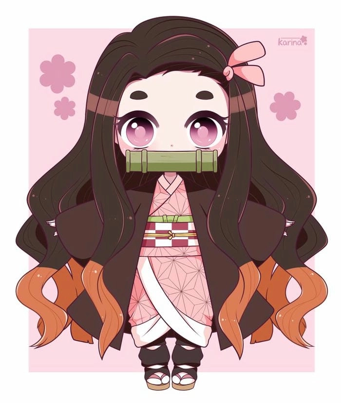 Top mẫu chibi nezuko đáng yêu nhất