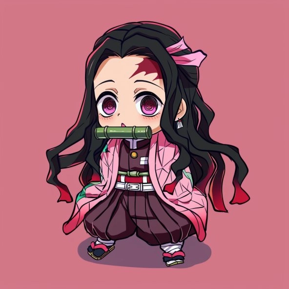 Bé yêu thích nezuko chibi tô màu dễ thương