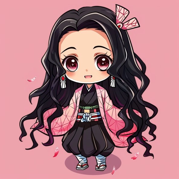 Bắt đầu với easy nezuko chibi cực đơn giản