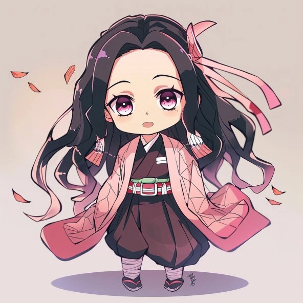 Sưu tầm nezuko chibi para colorear tô màu siêu dễ