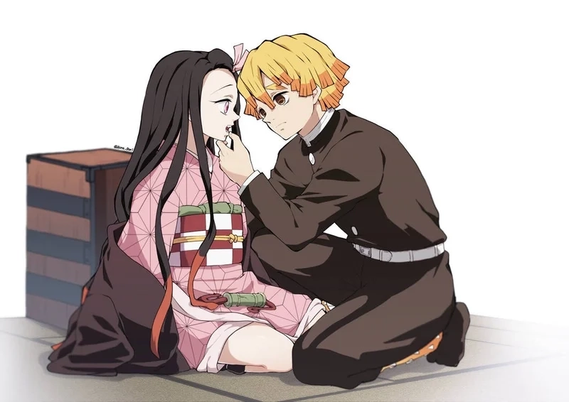 Nezuko and Zenitsu hen tác phẩm nghệ thuật phá cách về hai nhân vật
