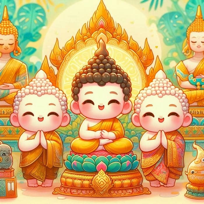 Cài đặt hình nền phật chibi cho điện thoại thêm ý nghĩa