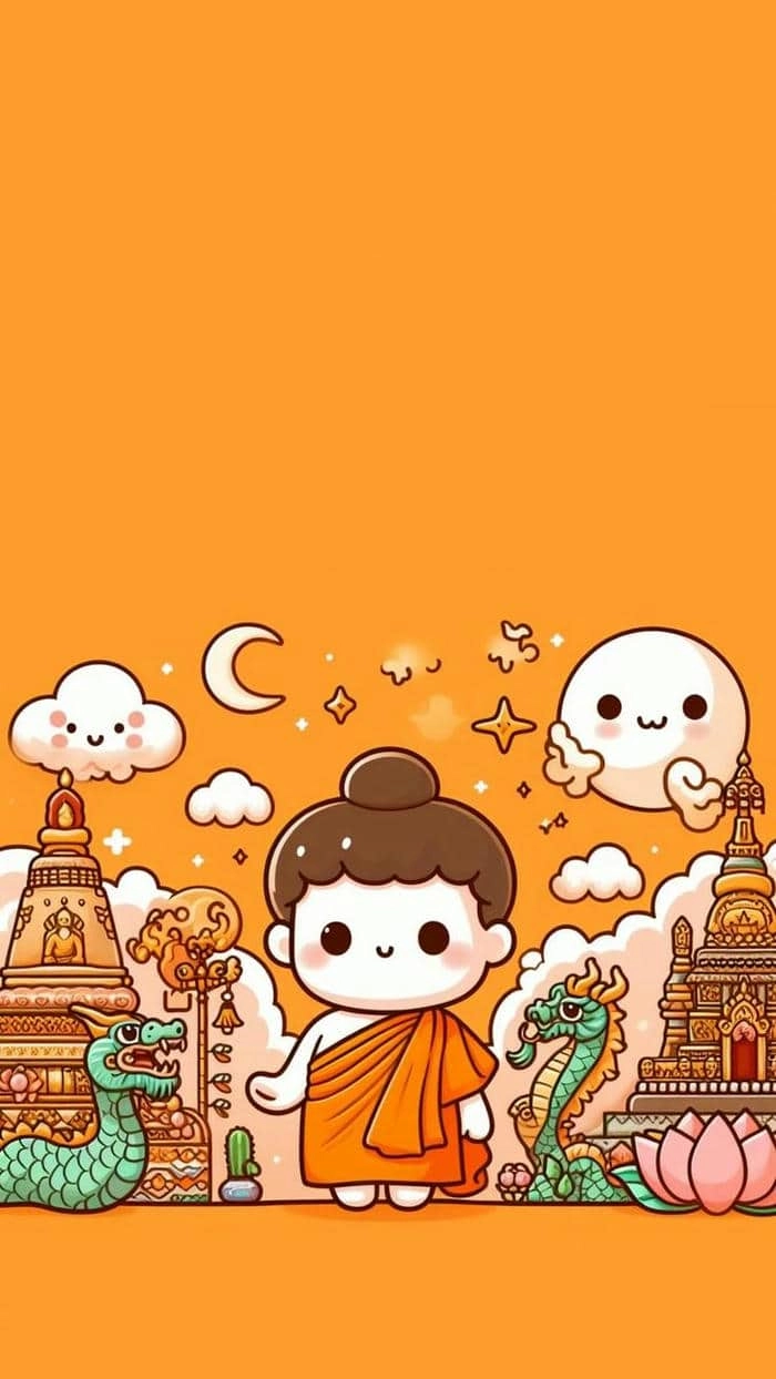Thực hành vẽ hình phật chibi dễ thương nhẹ nhàng