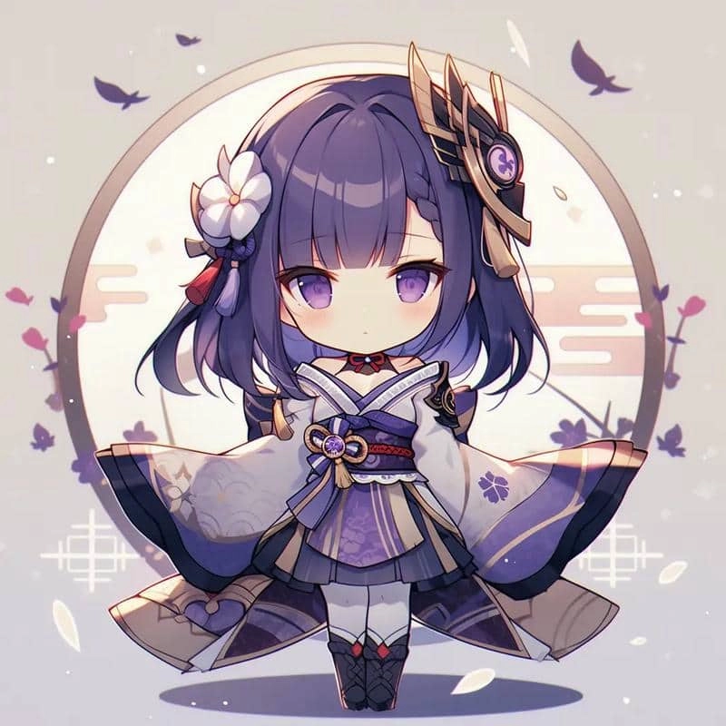 Fan Genshin yêu thích raiden shogun chibi