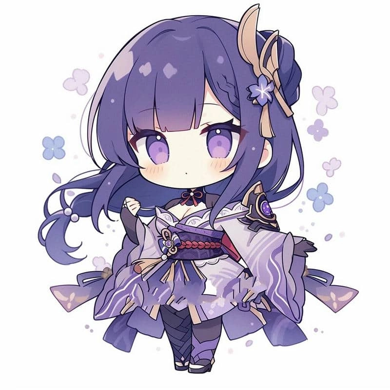 Chuyển động ngộ nghĩnh từ raiden shogun chibi gif