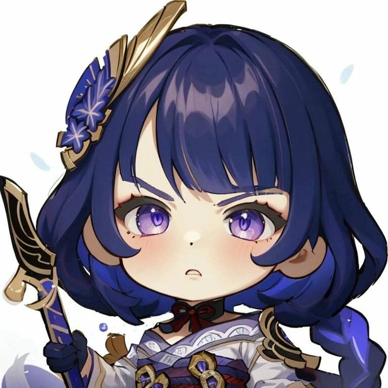 Hình nền không viền raiden shogun chibi transparent png