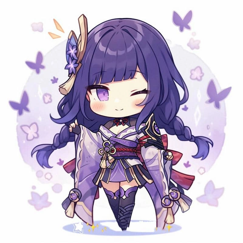 Hóa thân siêu dễ thương raiden shogun genshin chibi
