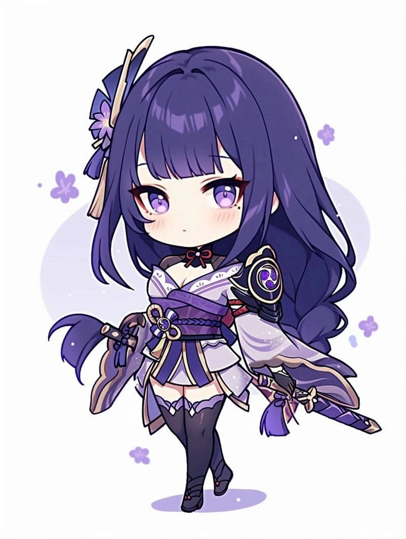 Ảnh động dễ thương của chibi raiden shogun gif
