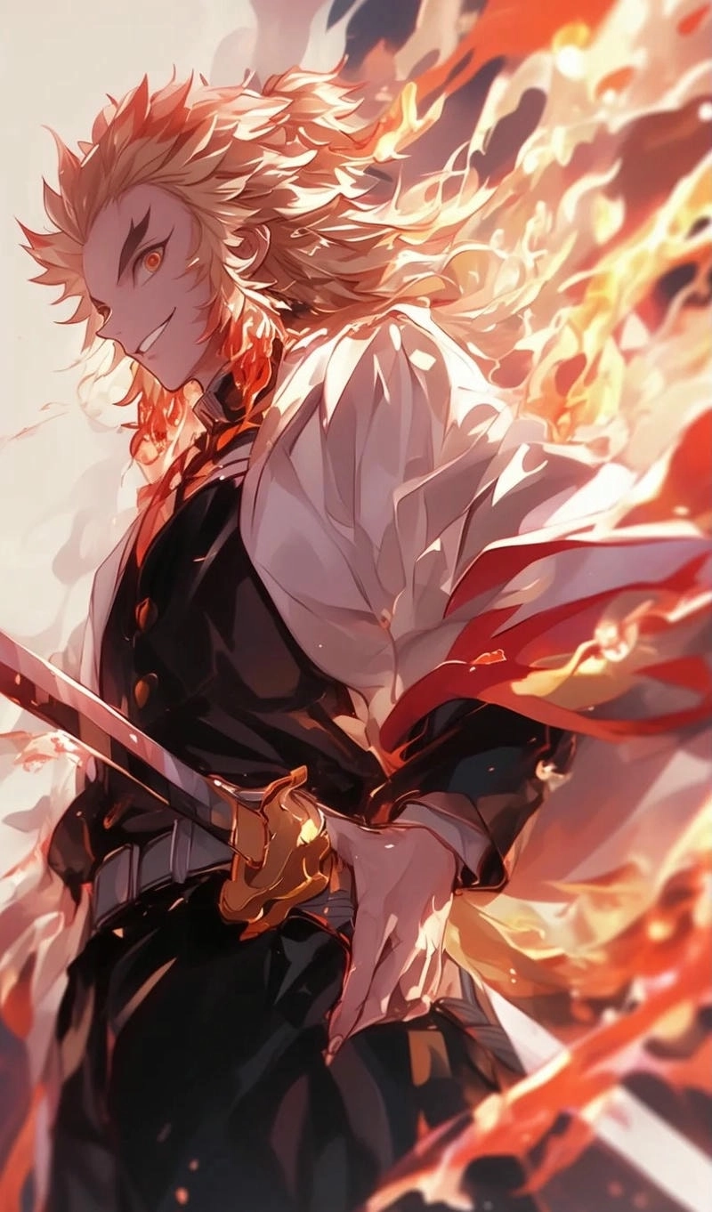 Rengoku wallpaper hình nền đầy khí chất của Viêm Trụ