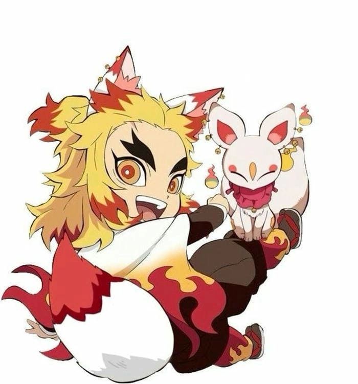 Ảnh akaza x rengoku chibi cực chất