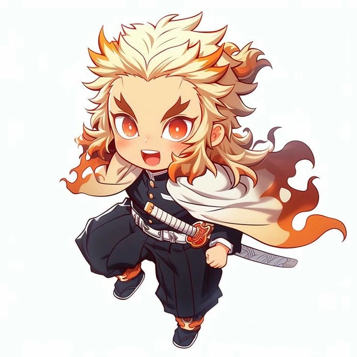 Ảnh demon slayer rengoku chibi ấn tượng